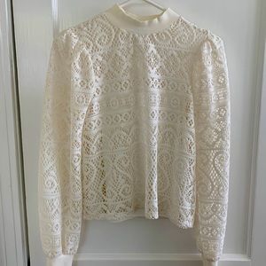 Ivory lace top.